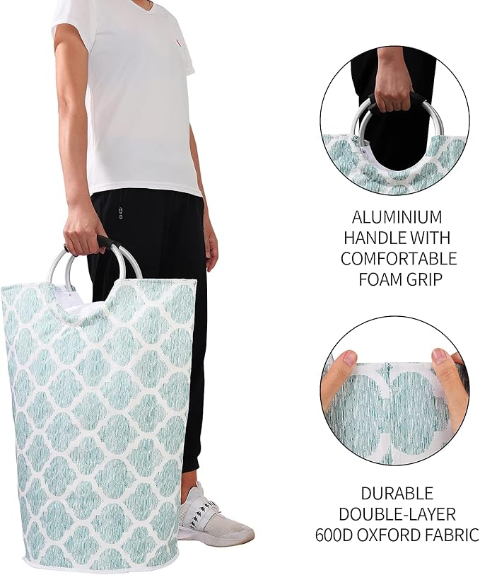 Dalykate Extra Large Laundry Basket 115L Collapsible Oxford Fabric Laundry Hamper Foldable Clothes Laundry Bag with Handles Waterproof Washing Portable Dirty Clothes Basket for College Dorm, Family