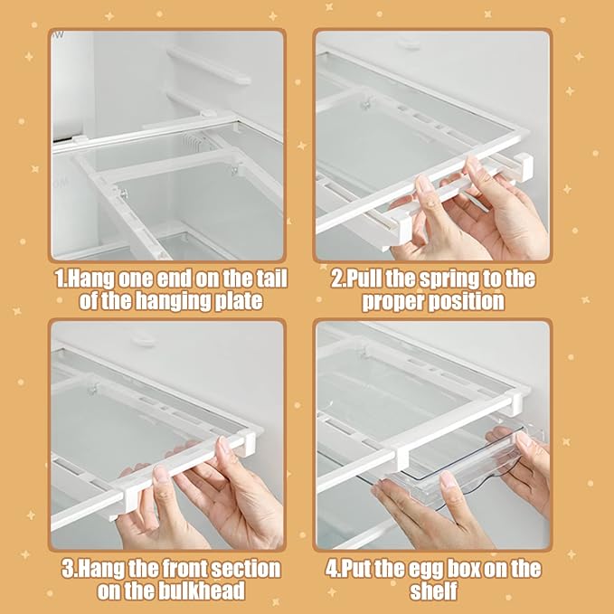 Egg Holder For Refrigerator，Mini Fridge Drawer Organizer Egg Storage Bin Clear Egg Tray Clear Plastic Storage Container