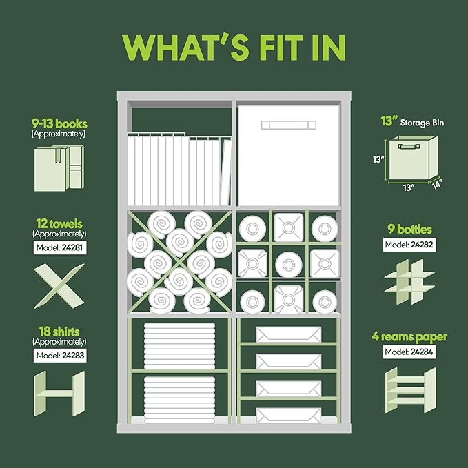 Furinno Cubicle Book Shelf, 6-Cube Bookshelf, Extra Thick Frame Horizontally & Vertically Reversible Bookcase with Open Back, 14.6" x 44" x 30", for Living Room, Bedroom, Home Office, Sage Green
