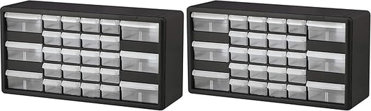 Akro-Mils 26-Drawer Plastic Drawer Storage Cabinet for Garage Organization, Bead Organizer, Building Bricks Storage, Teacher Toolbox, Makeup Organizer, 20-Inch W x 6-Inch D x 10-Inch H, 10126 Black