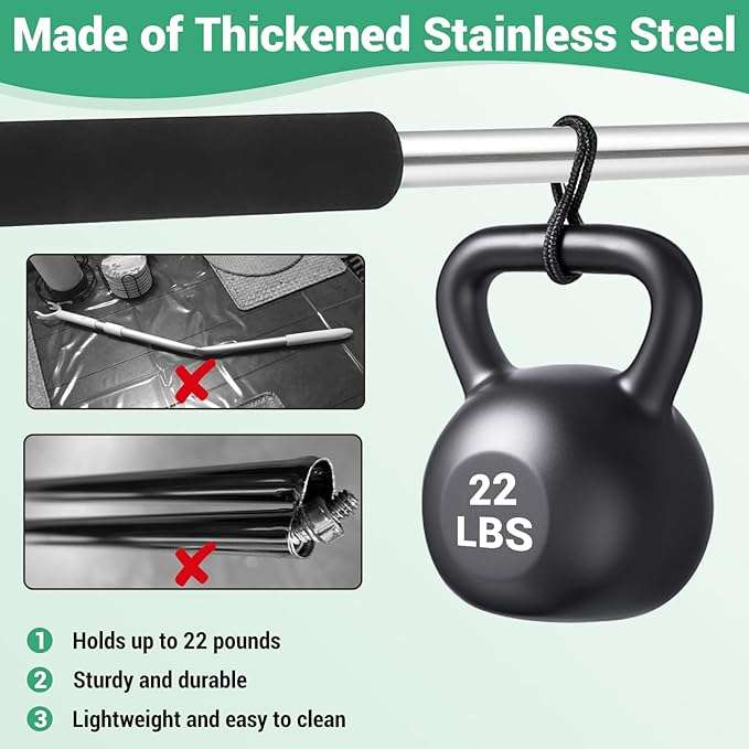 Clothes Hook Pole, High Reach Garment Hook for Hanging Clothes Light and Plants Extendable from 35" to 50" Made of Stainless Steel Tube with Sponge Handle(1)