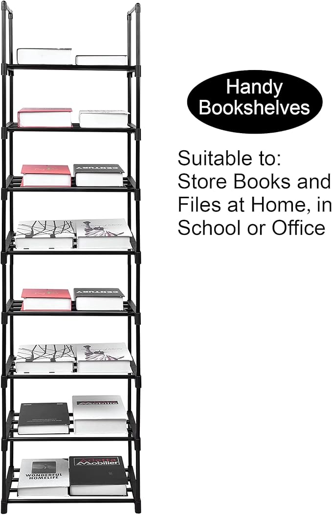 8 Tier Metal Sturdy Shoe Rack, 8 Tier Tall Shoe Storage Organizer, Narrow Tall Shelf Organizer for Entryway, Closet, Bedroom