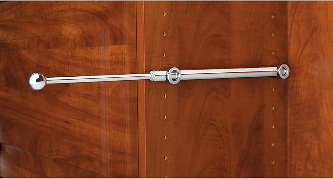 Rev-A-Shelf 12" Pull Out Valet Rod for Closet Organization, Extendable Sliding Clothes Storage Hanging Rack w/ Hardware, Chrome, CVR-12-CR (2 Pack)