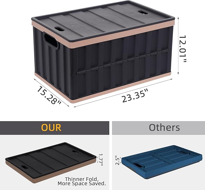 ITYLIFE CITYLIFE 64L Collapsible Storage Bins with Lids Plastic Storage Containers for Organizing Stackable Storage BoxLarge Heavy Duty Utility Crates, 4 Packs