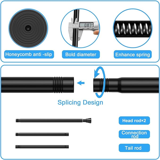 1 Pack Spring Tension Rods 45-77IN, 7/8 Inch Diameter Black No Drill Spring Loaded Adjustable Extendable, Small Short Tension Curtain Rod for Windows Kitchen Doorway Closet Cupboard