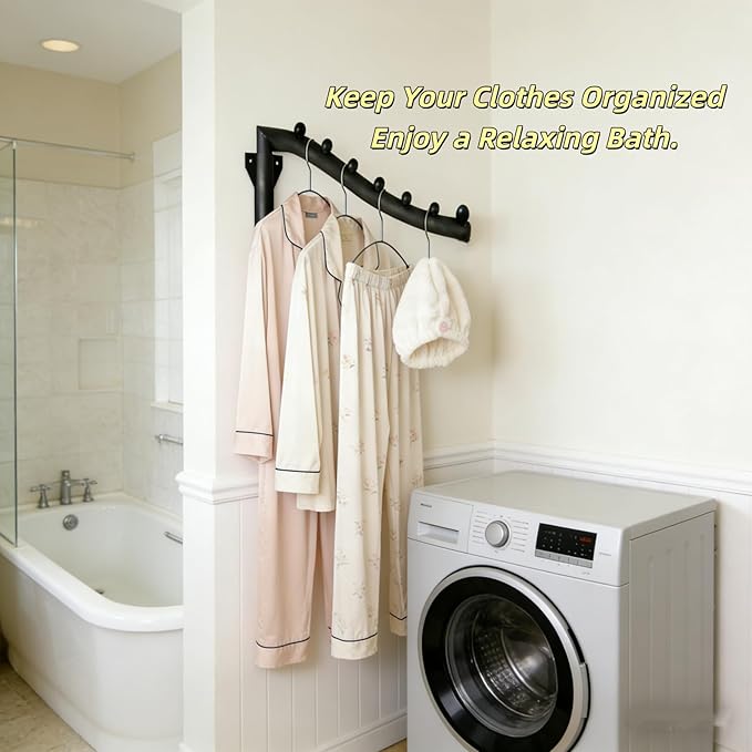 2pcs Swing Clothes Hanger Rack,Wall Mounted Clothes Rack,Heavy Duty Drying Rack,Clothes Hanger Organizer with Swing Arm Holder for Bathroom,Bedroom,Laundry Room,Swimming Pool