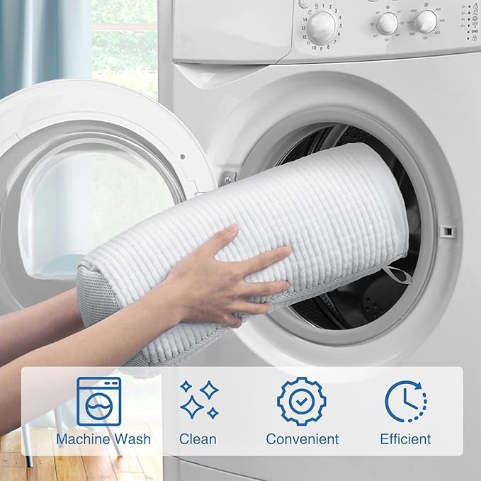 Shoe Washing Machine Bag for Cleaning, 2 Pack 360°Protect Sneaker Laundry Bag for Shoes Reusable Durable Fibers Adjustable Washer Bag with Zipper for Tennis Gym Sneakers Shoe Dryer (White)
