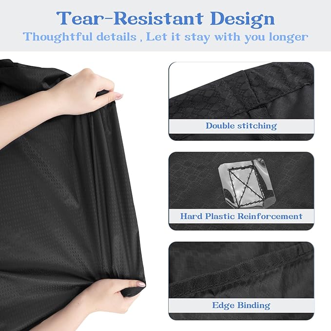 Heavy Duty Laundry Bag, Machine Washable Nylon, Splash-Resistant Dirty Clothes Storage Bag with Drawstring & Handles丨Lightweight, Foldable & Space-Saving for College Dorm, Camping, Trips, Cruise, 50L