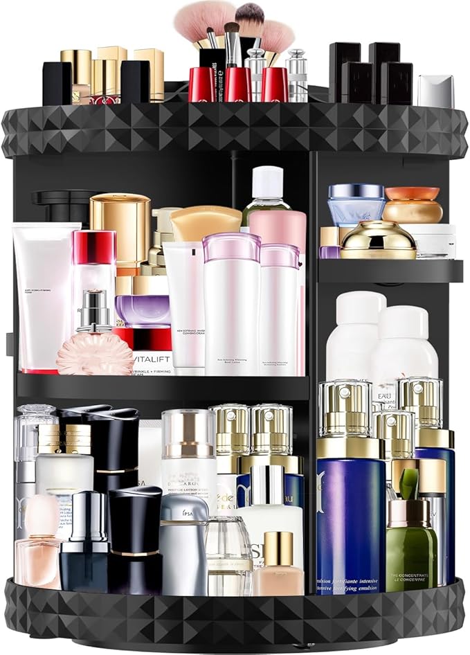 Makeup Organizer 360 Degree Rotating 7 Adjustable Layers Large Capacity Cosmetic Organizer Transparent Make Up Organizers and Storage