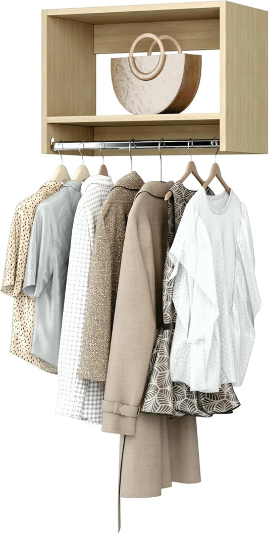 Modular Closets Vista Collection Tall Hanging Wood Closet Organizer Unit (Oak, 31.5" Wide)