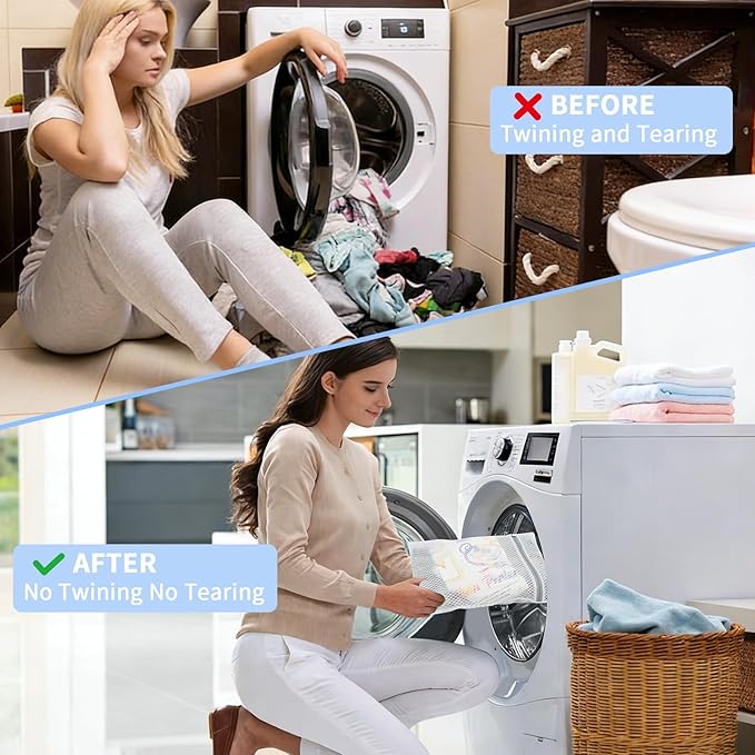 Laundry Bags Mesh Wash Bags with Strong Zipper, Upgraded Honeycomb and Fine Mesh Design Delicate Laundry Bag for College,Dorm,Storage(12X16IN, 48PCS)