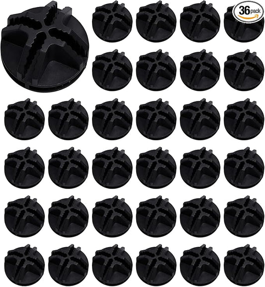 36 Pcs Wire Cube Plastic Connectors for Modular Closet Storage, Replacement Connectors for Metal Grid Shelving Units, White Plastic 36mm Diameter Fit (Black)