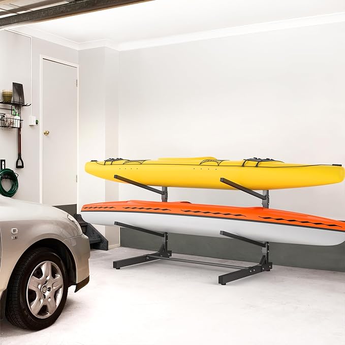 WALMANN Garage Kayak Rack, Heavy-Duty Metal Kayak Storage Rack Adjustable Freestanding Kayak Stand