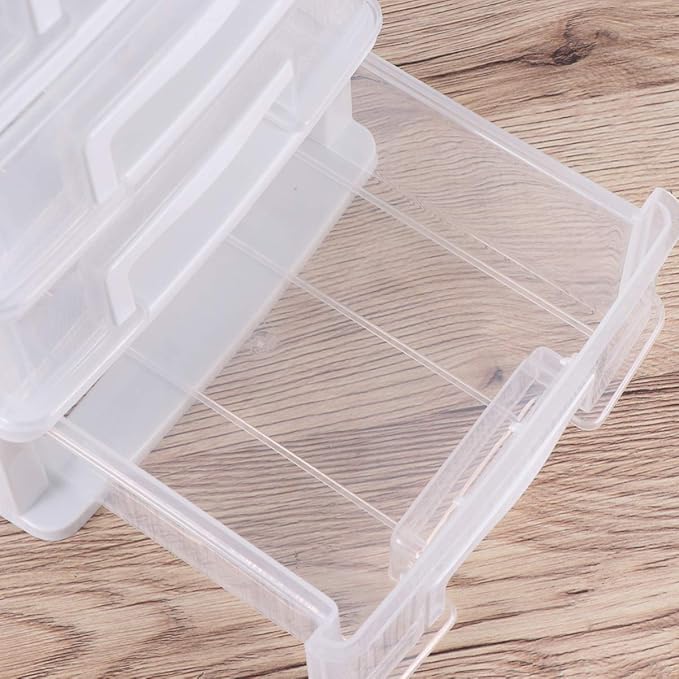 SAFIGLE Storage Drawer Organizer, 5 Drawer Plastic Storage Bins with Transparent Drawers, Vertical Design for Crafts, Stationary, Hardware, White, Polypropylene