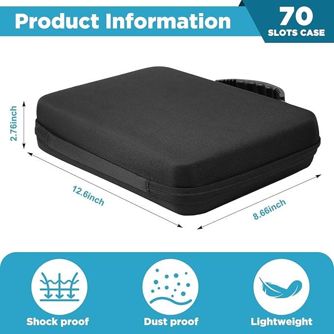 Teenyyou 70 Slots Insulin Peptide Fridge Carrying Case Vial Holder Storage Protector Bag, Fits Standard 10ml Vials, Insulin Cooler Travel Kits Case Organizer Diabetes Protector(Black)