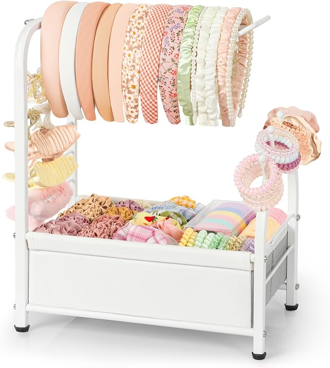 Keebofly Headband Holder Stand - Versatile Organizer for Scrunchies, Bows & Claw Clips - Compact Hair Accessories Storage for Girls, Women, Babies