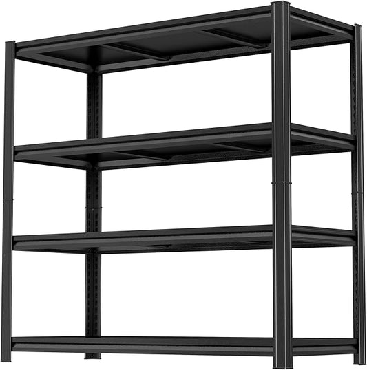 63''H*40W'' Garage Shelving Metal Garage Shelf Unit 4-Tier Storage Shelves Heavy Duty Shelf Organizer Industrial Shelves for Warehouse Basement Kitchen Pantry Commercial, Black