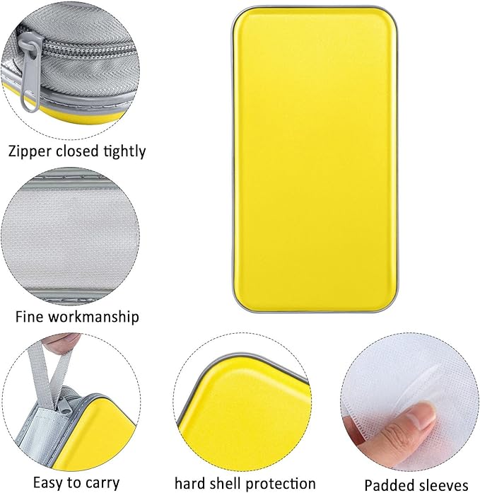 Siveit CD Case, DVD Case Holder 96 Capacity Hard Plastic CD DVD Disc Cases Storage Binder Wallet for Car Home Office Travel (Yellow)