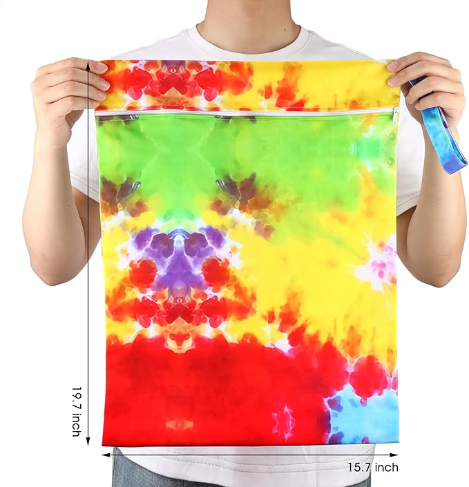 Shappy 2 Pack Large Travel Laundry Bags, Large Wet Dry Waterproof Dirty Clothes Bag for Suitcase, Swimsuit Beach Gym College Dorm Wet Bag(Tie Dye Style)
