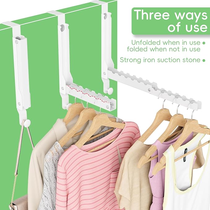 1 Pack Over The Door Hooks, Extended Over The Door Clothes Hanger with 11 Ridges,Space-Saving Over The Door Rack Door Hooks for Hanging Clothes,Larger Capacity Over The Door Hanger,Upgraded version.