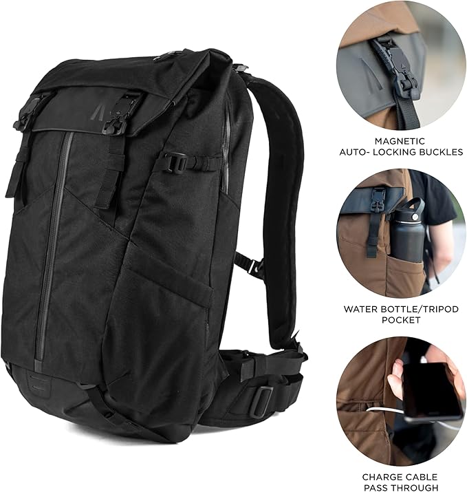 Boundary Supply Prima System 3-in-1 Camera Backpack Obsidian Black– Modular Travel Backpack, Camera Bag & Laptop Sleeve, Waterproof, Large Capacity, for Photographers & Travelers