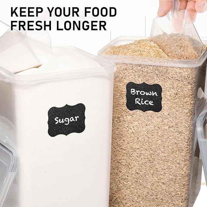 WHITE FEATHER SUPPLIES 8.5L/287Oz Extra Large Airtight Food Storage Containers (2 PC) with Lids, Kitchen and Pantry Organization Containers for Baking Supplies, Cereal, Flour, Sugar, Rice (BPA Free)