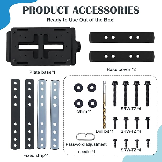 Quick-Release Bike Adapter Plate Set with Lock, Universal Fit for Rear Luggage Carrier Plate, Modular Mounting System for Bags, Crates, Pets, Commuter & Delivery Use