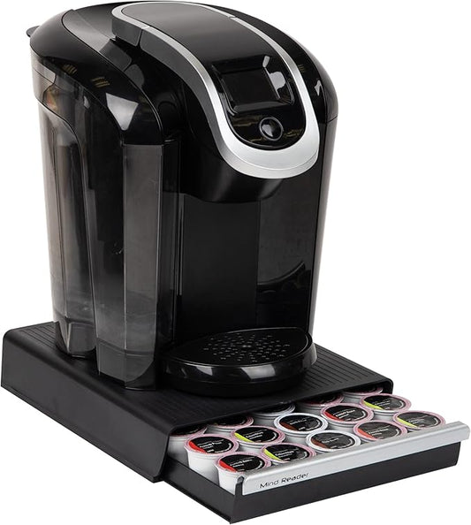Mind Reader Single Serve Coffee Pod Drawer,30 Pod Capacity,Countertop Organizer,10.5"L x 12.75"W x 2.5"H,Black,(Pack of 12)