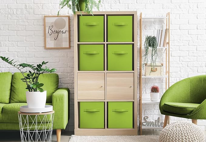 Sorbus Fabric Storage Cubes - 6 Foldable Storage Bins for Organizing Pantry, Cubbies, Toy Box - Clothes Storage & Closet Organizer - 13 Inch Collapsible Cube Baskets for Shelves with Handle