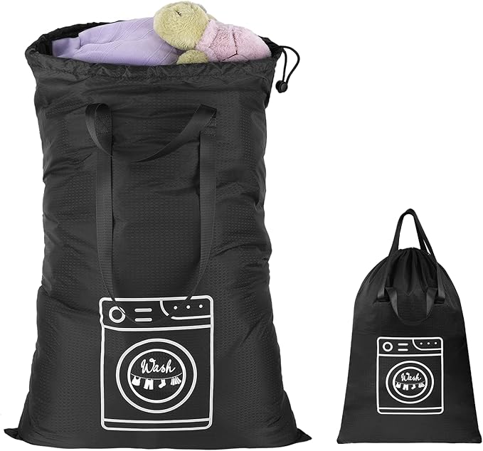 MissBoy 120L Heavy Duty Nylon Laundry Bag with Shoulder Handles, Tear-Resistant & Splash-Proof Dirty Clothes Storage Pouch for College Dorms, Laundromat & Beach Travel, Foldable & Washable