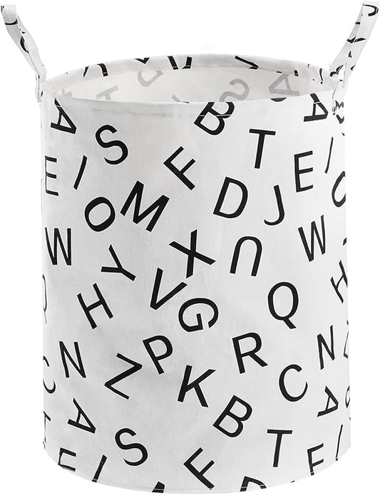 Large Storage Basket for Girls and Boys, Collapsible Laundry Hamper with Long Handles, Toy Bins for Nursery, Kids Room Décor