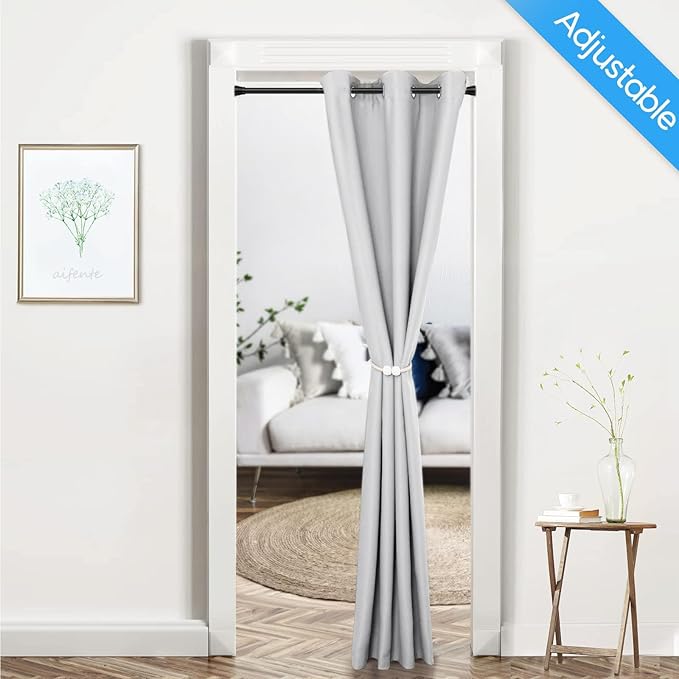1 Pack Spring Tension Rods 28-49IN, 7/8 Inch Diameter Black No Drill Spring Loaded Adjustable Extendable, Small Short Tension Curtain Rod for Windows Kitchen Doorway Closet Cupboard