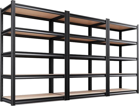 AOAORRG Set of 3 Garage Shelving Heavy Duty Storage Shelves, Metal Adjustable Shelving Unit, Utility Garage Organizer Shelf for Basement, Pantry, Kitchen, Warehouse, 45.6" Wx19.7 Dx78 H