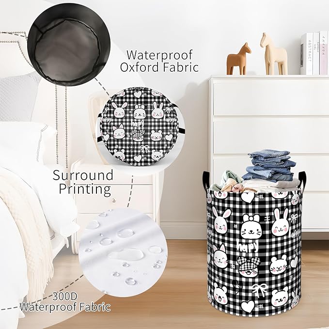 Rustic Horse Laundry Basket, Desert Sunset Foldable Oxford Cloth, Waterproof Dirty Clothes Hamper with Handles, Clothing Storage Bucket Toy Organizer for Bathroom Bedroom Dorm, 19.7"x15.7"