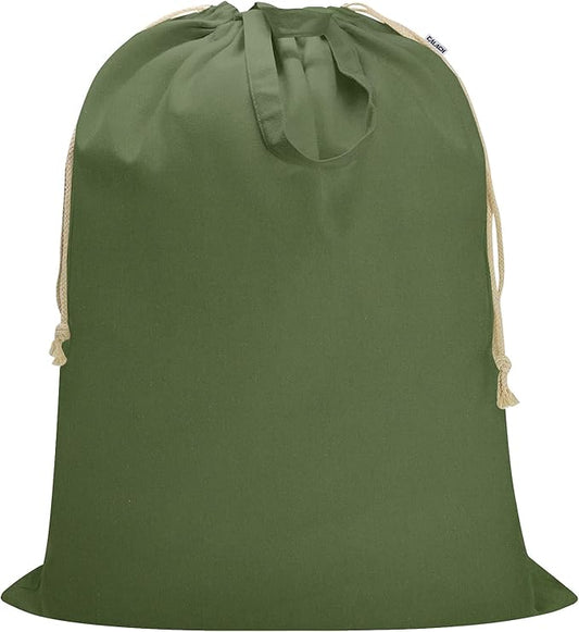 Canvas Laundry Bag 33"Wx 35"H, Thick Cotton Laundry Bag with Handles & Drawstring, Extra Large Heavy Duty Washable Basket Liner Hamper Liner Canvas Storage Sack (XL ArmyGreen)