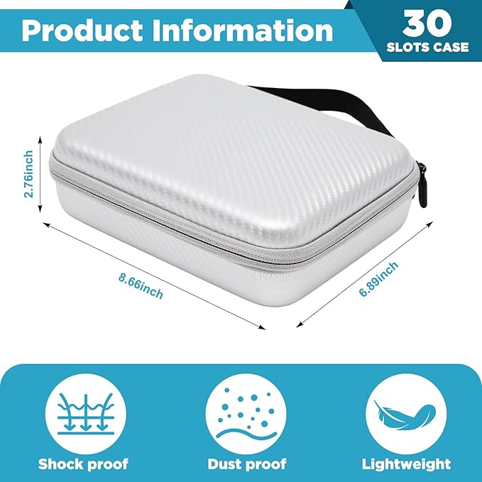Teenyyou 30 Slots Insulin Peptide Fridge Carrying Case Vial Holder Storage Protector Bag, Fits Standard 10ml Vials, Insulin Cooler Travel Kits Case Organizer Diabetes Protector(Silver Gray)