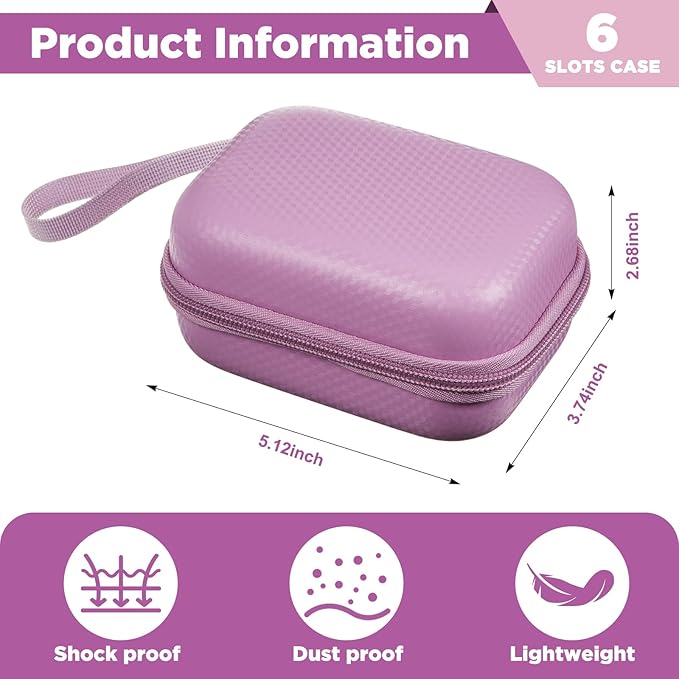 Teenyyou 6 Slots Insulin Peptide Fridge Carrying Case Vial Holder Storage Protector Bag, Fits Standard 10ml Vials, Insulin Cooler Travel Kits Case Organizer Diabetes Protector(Purple)
