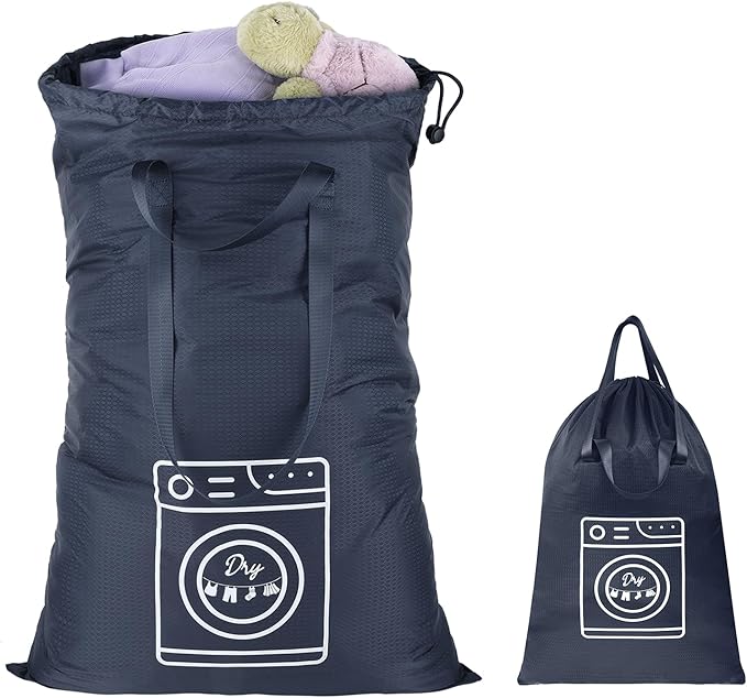 MissBoy 120L Heavy Duty Nylon Laundry Bag with Shoulder Handles, Tear-Resistant & Splash-Proof Dirty Clothes Storage Pouch for College Dorms, Laundromat & Beach Travel, Foldable & Washable