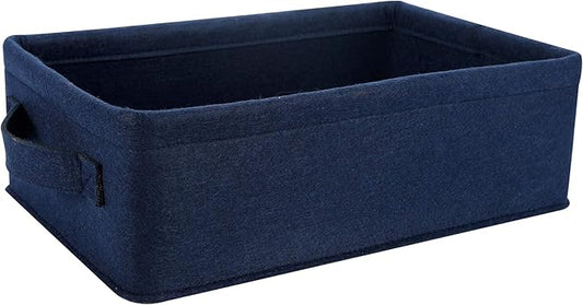 Navy Blue Storage Basket Bins Small Decorative Baskets Storage Cubes for Cellphone Earphone Chargers Cables Make Up Shelf Fabric Drawers Storage Baskets Cute Storage Baskets