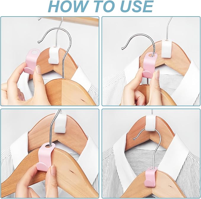 100 PCS Space Saving Hanger - Space Saver Clothes Hanger Connector with Stacking Hooks and Heavy Duty Cascading Connection