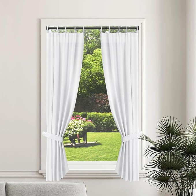 Spring Tension Rods 24-46 Inch, 2Pcs Black Adjustable Tension Curtain Rod, Spring Curtain Rods No Drilling Expandable Pressure Spring Tension Rods for Curtains, Closet, Kitchen, Doorway