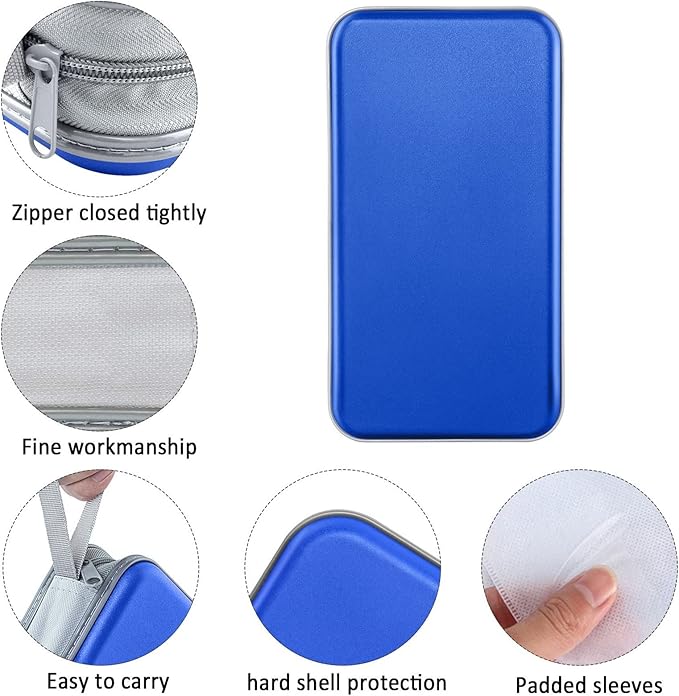 Siveit CD Case, DVD Case Holder 96 Capacity Hard Plastic CD DVD Disc Cases Storage Binder Wallet for Car Home Office Travel (Blue)