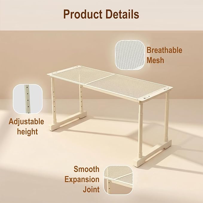 Expandable Cabinet Shelf Orgnizers, Stackable Kitchen Counter Shelves, Adjustable Height Pantry Cupboard Shelf, for Bathroom, Wardrobe, Under Sink Countertop (1)