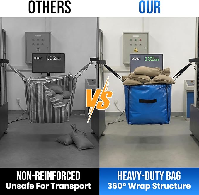 TAILI Extra Large Moving Bags, 6 Pack Blue Heavy Duty Totes For Storage with Visible Window, Wrap Around Handles, Storage Bags for Space Saving, Alternative to Moving Boxes