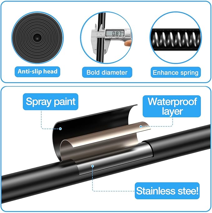 2 Pack Spring Tension Rods 18-26 Inches, 7/8 Inch Diameter Black No Drill Spring Loaded Adjustable Extendable, Small Short Tension Curtain Rod for Windows Kitchen Doorway Closet Cupboard