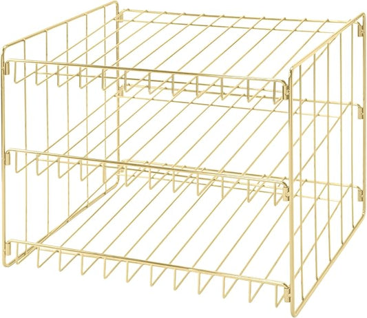 Kitchen Details 3 Tier Can Storage Organizer Rack in Gold