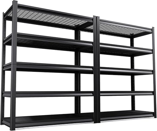 5-Tier Garage Shelving Heavy Duty, 2500LBS Garage Shelves, Adjustable Metal Shelving Unit, Garage Storage Shelves, Utility Storage Rack Shelf, Shelves for Garage Storage, 72"H×36"W×15.7"D, 2 Pack