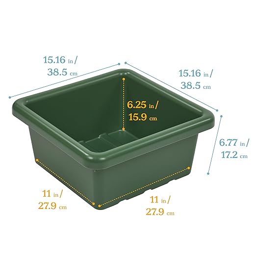 ECR4Kids Stackable Square Bins with Non-Snap Lids, Multipurpose Organization, Hunter Green, 4-Pack