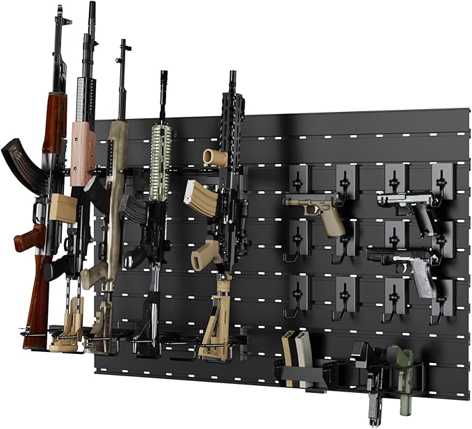 Gun Racks for Wall, Heavy-Duty Aluminium Slatwall Panels Gun Wall Mount Storage, 10 Pieces Panels