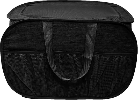 Collapsible Laundry Baskets, Tear Proof Pop Up Laundry Hamper with Lid, Dual Handles Durable Foldable Laundry Basket, Easy to Carry Laundry Hamper for Home, Laundry Room, Bedroom, Dorm, Travel Black